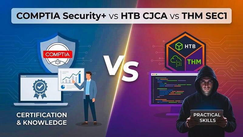 TryHackMe SEC1 vs COMPTIA Sec+ vs HTB CJCA